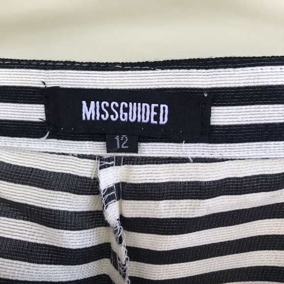 Misguided high rise black and white stripe shorts - Picture 2 of 2